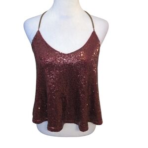 MICHEL Blouse size S color Red with sequins